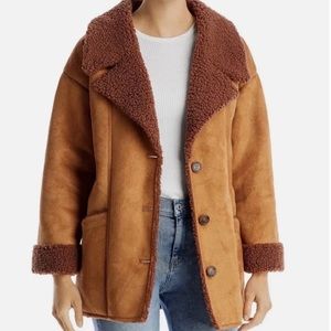 Free People Tan and Brown Teddy Jacket